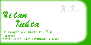 milan kukta business card